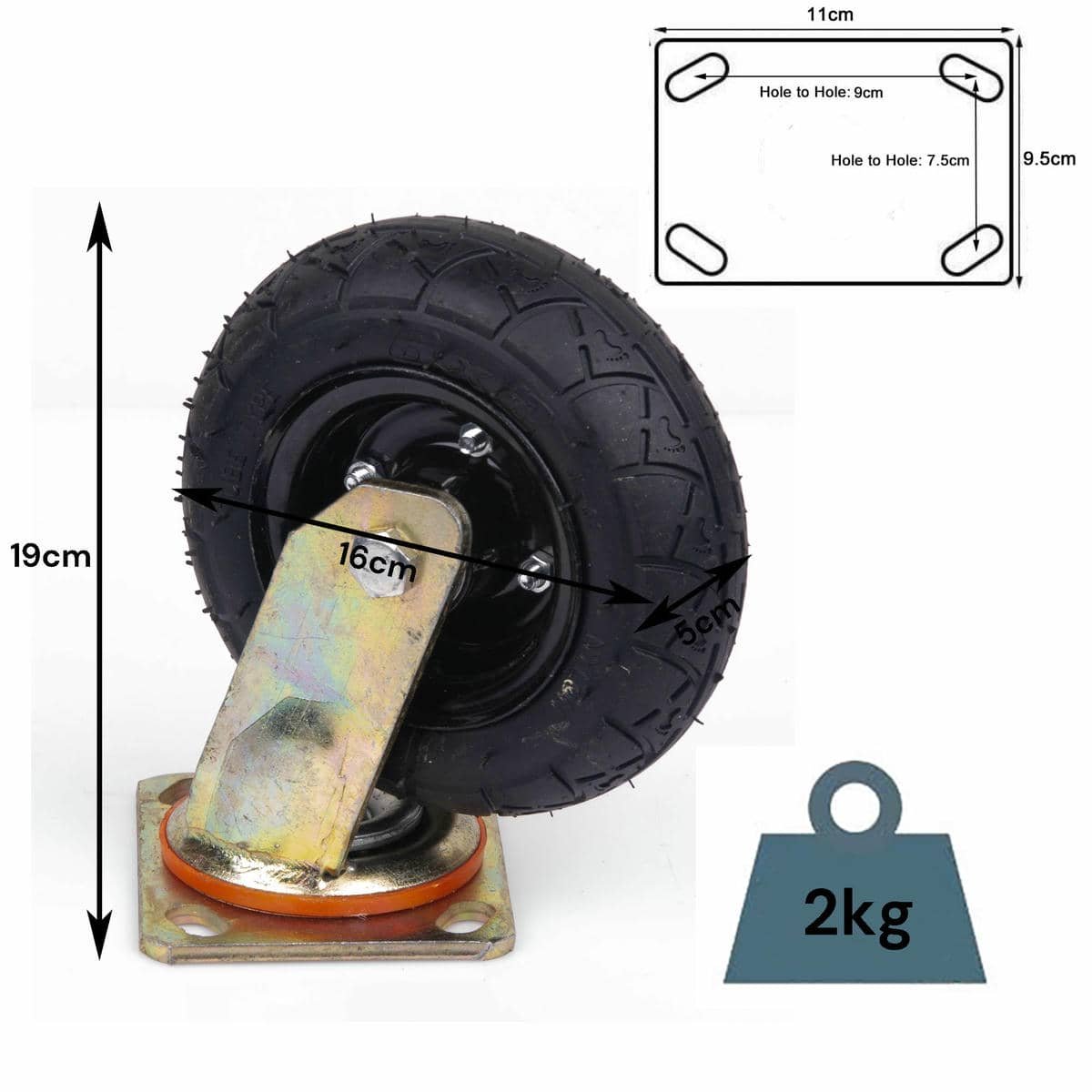 6 Inch Swivel Castor Caster Pneumatic Tyres Tyre Wheels Trolley Cart Wheelbarrow 3 6 Inch Swivel Castor Caster Pneumatic Tyres Tyre Wheels Trolley Cart Wheelbarrow - Image 3