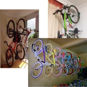 2x Bike Rack Garage Wall Mount Hanger Hooks Storage Bicycle Vertical for Indoor Shed with Screws | Fitness Equipment Store