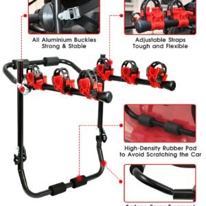 3 Bike Universal Cycle Bicycle Car Rear Carrier Rack Hanger Mount for Car Sedan Hatchback Minivan SUV | Fitness Equipment Store