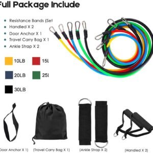 11 Pack Resistance Bands Stackable Exercise Bands Home Workouts Physical Therapy Gym Training | Fitness Equipment Store