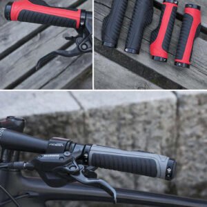Bicycle Grips MTB Road Bike Double Lock Rubber Handlebar Grips Anti-Slip Rock Bros BLUE | Fitness Equipment Store