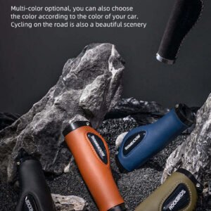 Deluxe Hand Grips Shock Absorbing Rockbros MTB Mountain Bike Tourer Double Lock BLACK Handlebar Grips Anti-skid 2.22cm | Fitness Equipment Store