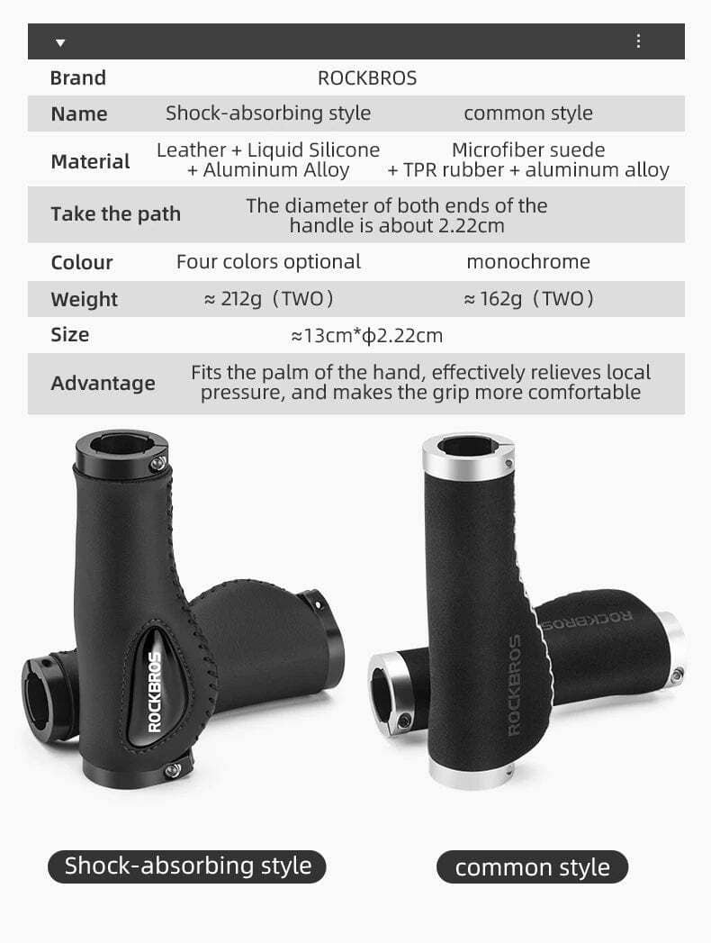 Deluxe Hand Grips Shock Absorbing Rockbros MTB Mountain Bike Tourer Double Lock BLUE Handlebar Grips Anti-skid 2.22cm 8 Deluxe Hand Grips Shock Absorbing Rockbros MTB Mountain Bike Tourer Double Lock BLUE Handlebar Grips Anti-skid 2.22cm - Image 8