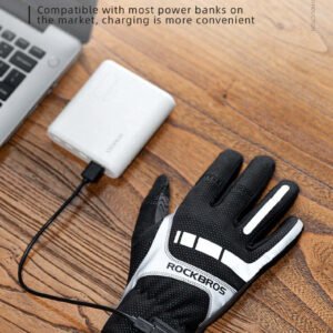 MTB Heated Gloves XLarge for Mountain Road Bike Breathable Winter Autumn Cycling Camping Running Outdoor Sport Rockbros | Fitness Equipment Store
