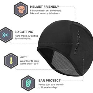 Helmet Fleece Inner Liner Cycling Skull Cap Winter Thermal MTB Mountain Cycling Cap for Men Women Headwear for Running Skiing & Winter Sports BLACK Rockbros | Fitness Equipment Store