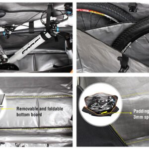 SPORTACE Bike Plane Bag Portable Soft Shell Travel Case Mountain Hybrid BMX Road Bike - 120CM X 75CM BK11- Black | Fitness Equipment Store