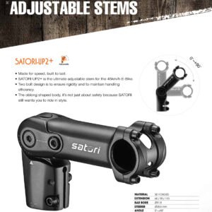 Satori UP2 Plus Ebike Height Adjustable Stem MTB Mountain Cable Hide | Fitness Equipment Store