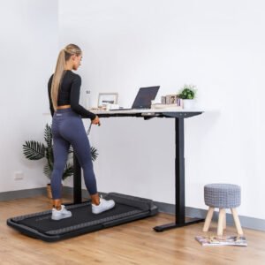 Lifespan Fitness V-FOLD Treadmill with ErgoDesk Automatic Standing Desk 1500mm in White/Black | Fitness Equipment Store