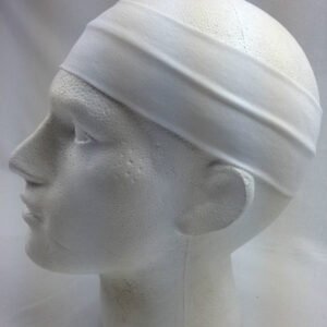 PLAIN HEADBAND Elastic Stretch Sports Yoga Hair Band Unisex 8cm Wide Wrap - White | Fitness Equipment Store