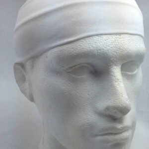 PLAIN HEADBAND Elastic Stretch Sports Yoga Hair Band Unisex 8cm Wide Wrap - White | Fitness Equipment Store