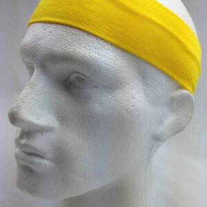 PLAIN HEADBAND Elastic Stretch Sports Yoga Hair Band Unisex 8cm Wide Wrap - Yellow | Fitness Equipment Store
