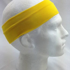 PLAIN HEADBAND Elastic Stretch Sports Yoga Hair Band Unisex 8cm Wide Wrap - Yellow | Fitness Equipment Store