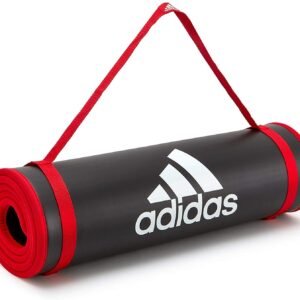 Adidas Training 10mm Exercise Floor Mat Gym Thick Yoga Fitness Judo Pilates - Black/Red | Fitness Equipment Store