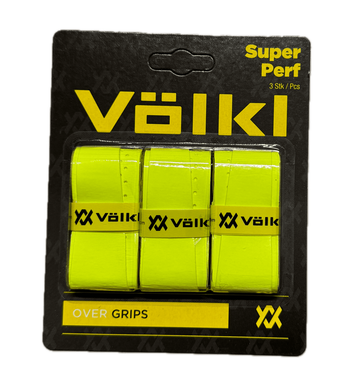 Volkl Super Perf Over Grip Neon Yellow Overgrip Tennis Squash Badminton - 3 Pack 2 Volkl Super Perf Over Grip Neon Yellow Overgrip Tennis Squash Badminton - 3 Pack - Image 2