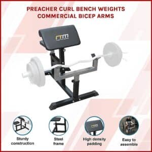 Preacher Curl Bench Weights Commercial Bicep Arms | Fitness Equipment Store