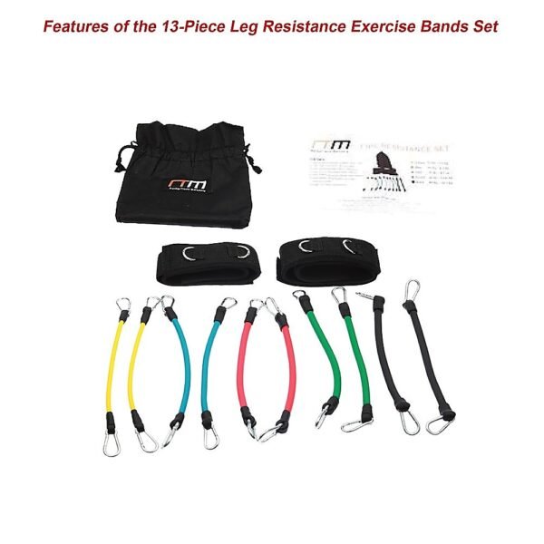 13PC Kinetic Fitness Exercise Resistance Leg Bands Tubes Set | Fitness Equipment Store