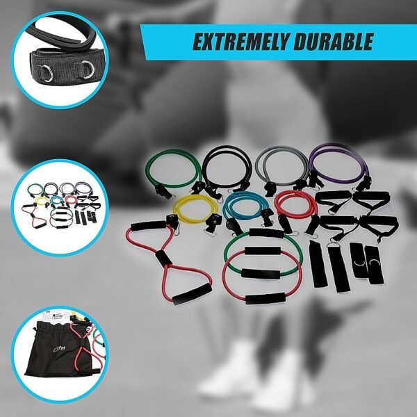 19PC Resistance Exercise Fitness Bands Tubes Kit Yoga Set | Fitness Equipment Store