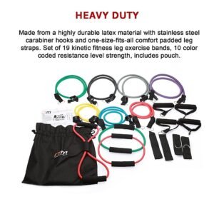 19PC Resistance Exercise Fitness Bands Tubes Kit Yoga Set | Fitness Equipment Store