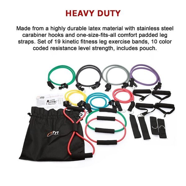 19PC Resistance Exercise Fitness Bands Tubes Kit Yoga Set | Fitness Equipment Store