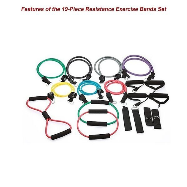 19PC Resistance Exercise Fitness Bands Tubes Kit Yoga Set | Fitness Equipment Store