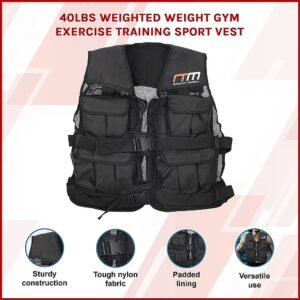 40LBS Weighted Weight Gym Exercise Training Sport Vest | Fitness Equipment Store