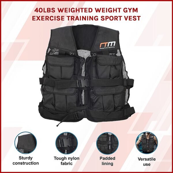 40LBS Weighted Weight Gym Exercise Training Sport Vest | Fitness Equipment Store