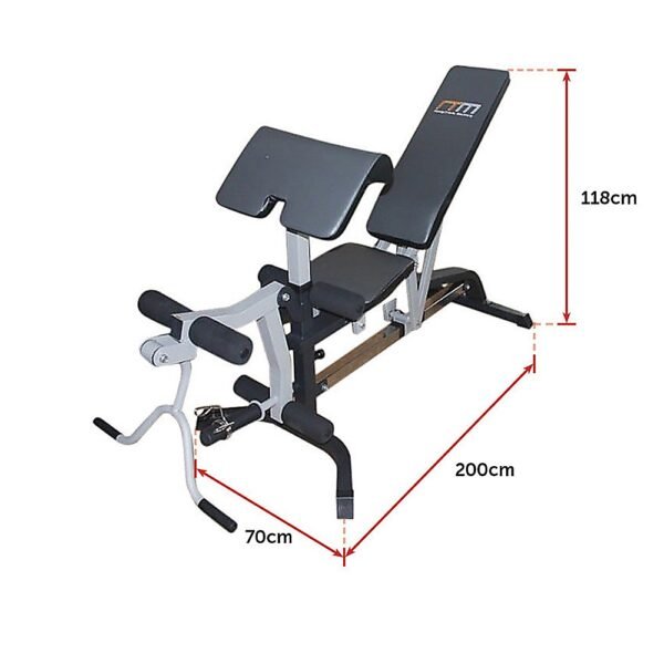 FID Flat Incline Decline Bench Press w/ Leg Extension | Fitness Equipment Store