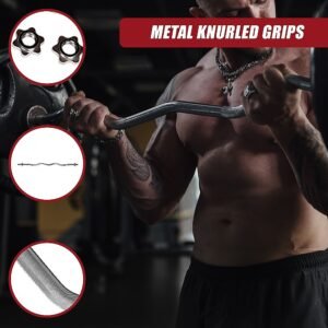 Curl Bar Barbell Heavy Duty EZ with Spinlock Collars | Fitness Equipment Store