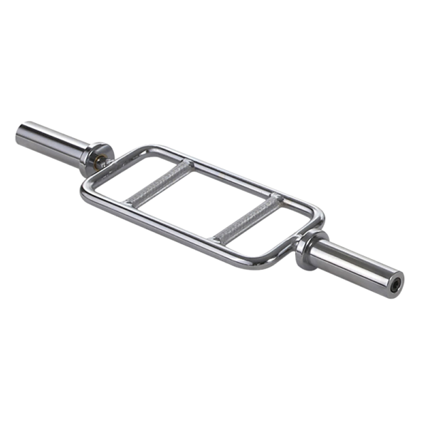 Chrome Olympic Tricep Bar Barbell Heavy Duty with Spring Collars | Fitness Equipment Store