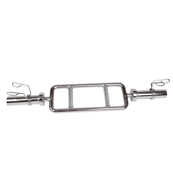 Chrome Olympic Tricep Bar Barbell Heavy Duty with Spring Collars | Fitness Equipment Store