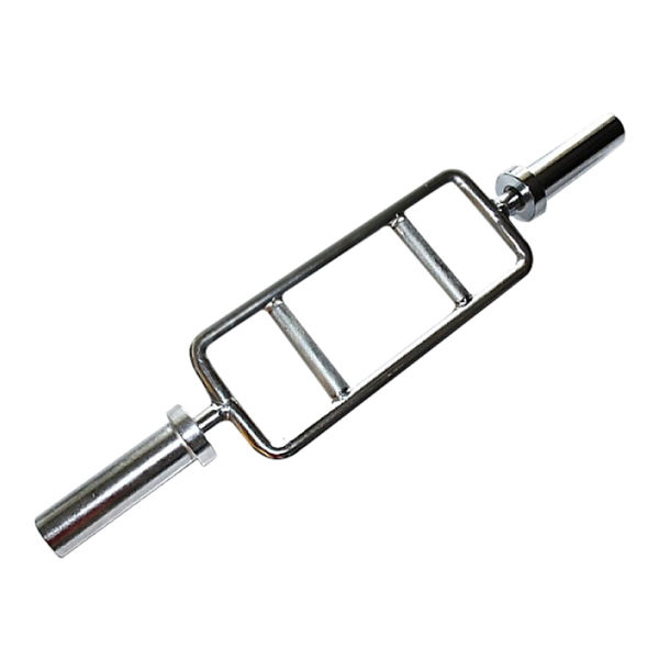 Chrome Olympic Tricep Bar Barbell Heavy Duty with Spring Collars | Fitness Equipment Store
