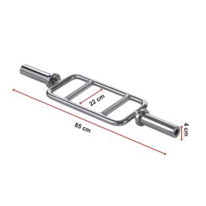 Chrome Olympic Tricep Bar Barbell Heavy Duty with Spring Collars | Fitness Equipment Store