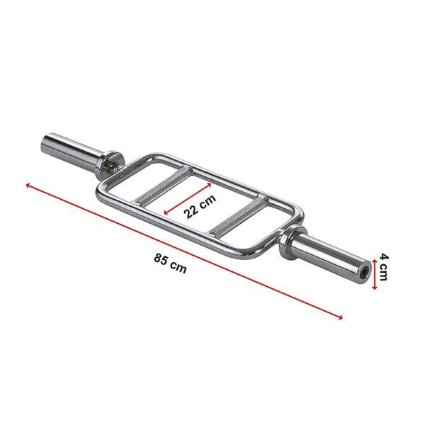 Chrome Olympic Tricep Bar Barbell Heavy Duty with Spring Collars | Fitness Equipment Store