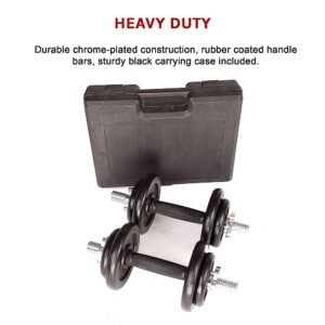 20kg Black Dumbbell Set with Carrying Case | Fitness Equipment Store