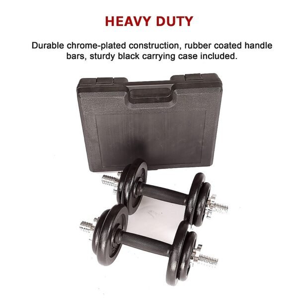 20kg Black Dumbbell Set with Carrying Case | Fitness Equipment Store