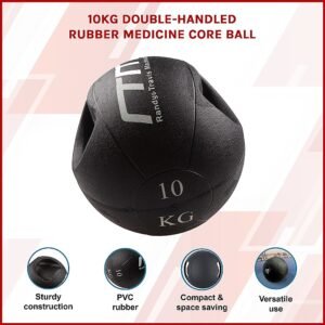 10kg Double-Handled Rubber Medicine Core Ball | Fitness Equipment Store
