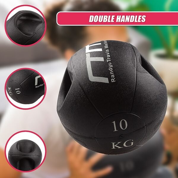 10kg Double-Handled Rubber Medicine Core Ball | Fitness Equipment Store