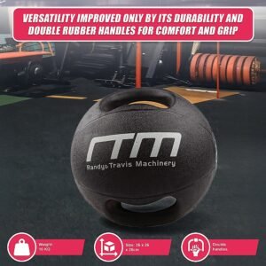 10kg Double-Handled Rubber Medicine Core Ball | Fitness Equipment Store