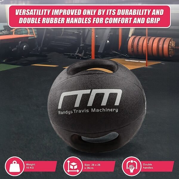 10kg Double-Handled Rubber Medicine Core Ball | Fitness Equipment Store
