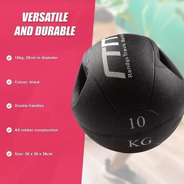 10kg Double-Handled Rubber Medicine Core Ball | Fitness Equipment Store