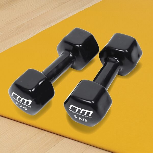 5kg Dumbbells Pair PVC Hand Weights Rubber Coated | Fitness Equipment Store
