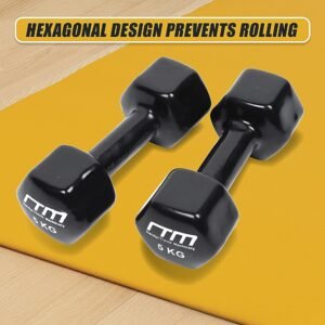 5kg Dumbbells Pair PVC Hand Weights Rubber Coated | Fitness Equipment Store