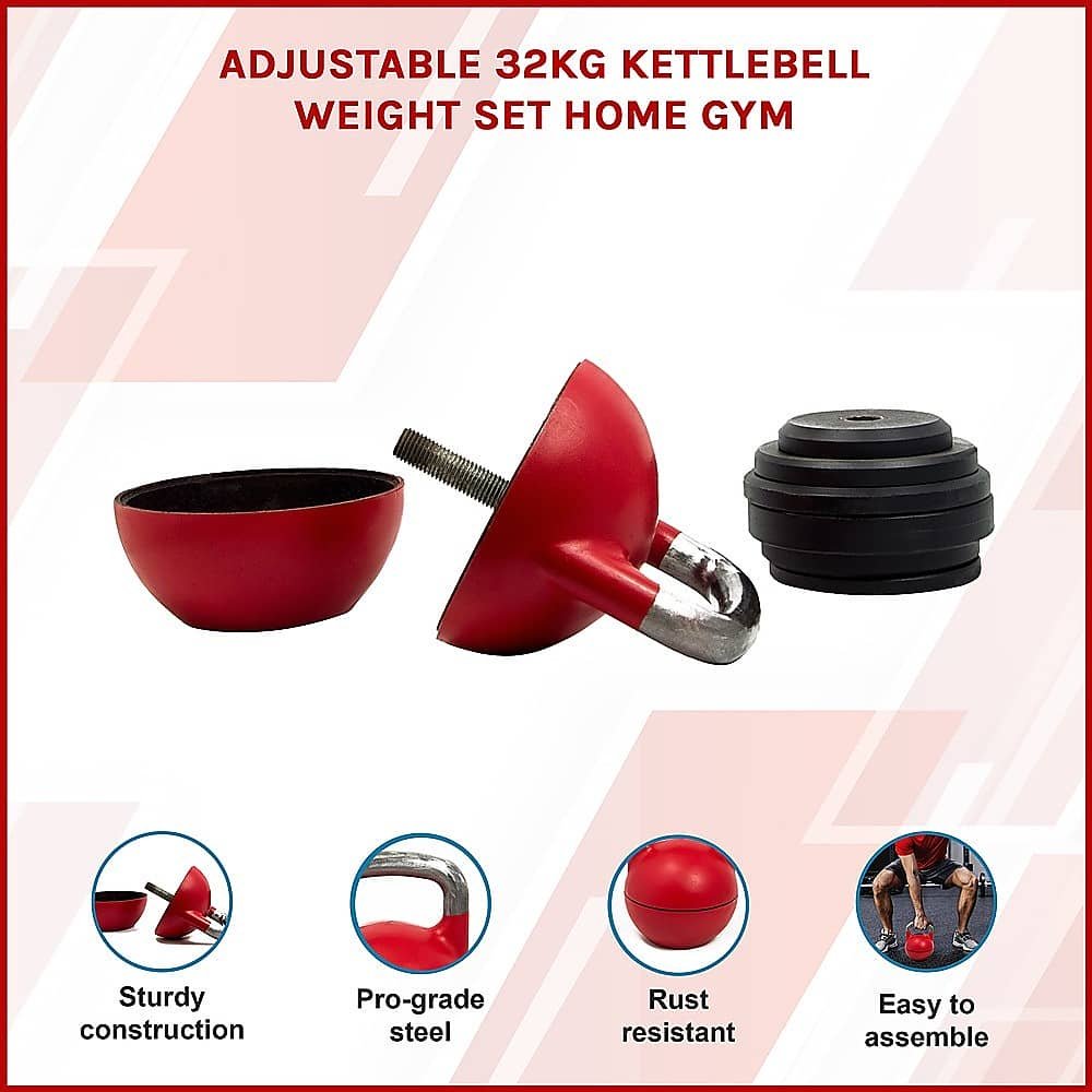Adjustable 32KG Kettlebell Weight Set Home Gym 3 Adjustable 32KG Kettlebell Weight Set Home Gym - Image 3