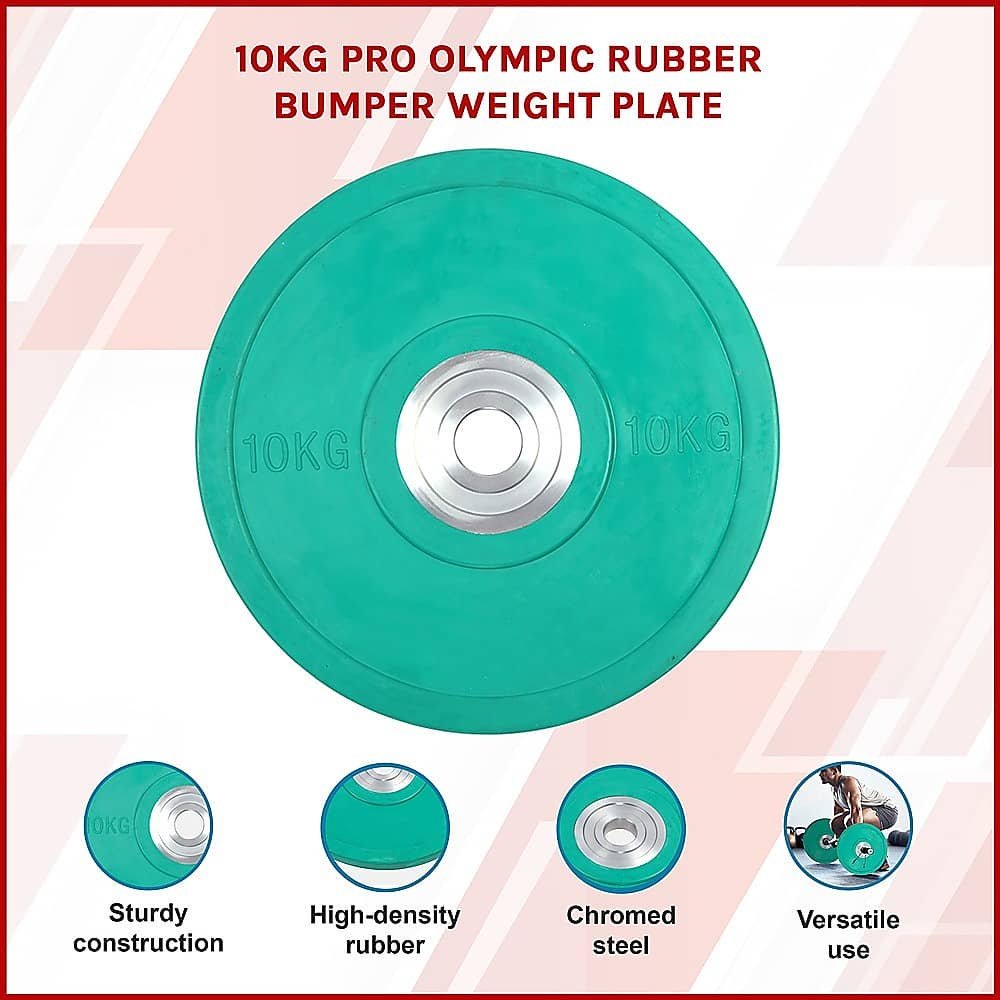 10KG PRO Olympic Rubber Bumper Weight Plate 3 10KG PRO Olympic Rubber Bumper Weight Plate - Image 3