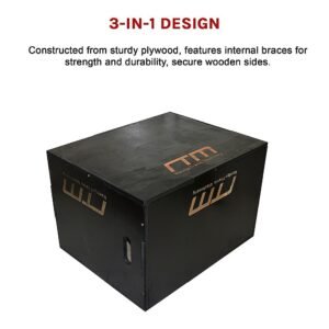 3 IN 1 Black Wood Plyo Games Plyometric Jump Box | Fitness Equipment Store