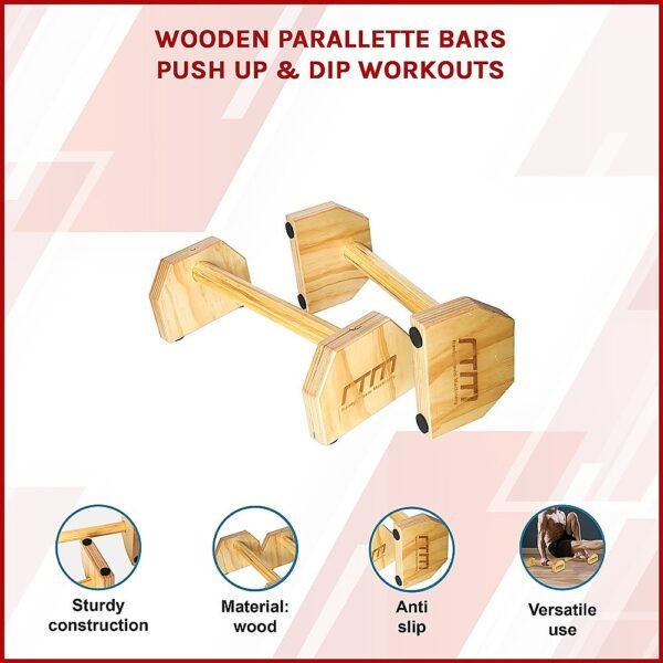 Wooden Parallette Bars Push Up & Dip Workouts | Fitness Equipment Store