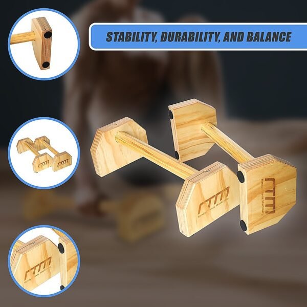 Wooden Parallette Bars Push Up & Dip Workouts | Fitness Equipment Store