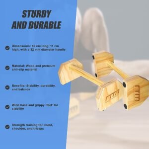 Wooden Parallette Bars Push Up & Dip Workouts | Fitness Equipment Store