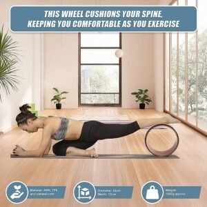 Yoga Pilates Wheel Cork Circle Prop Back Chest Hips Abdomen Stretch Roller | Fitness Equipment Store