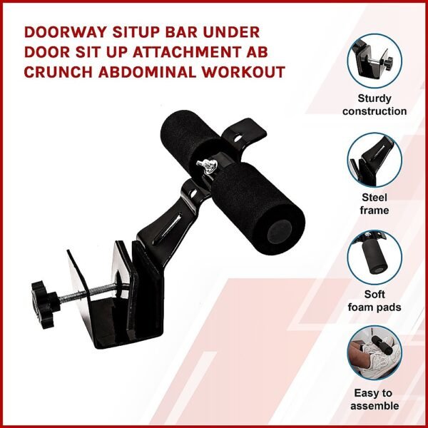 Doorway Situp Bar Under Door Sit Up Attachment Ab Crunch Abdominal Workout | Fitness Equipment Store